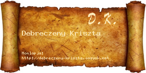 Debreczeny Kriszta névjegykártya